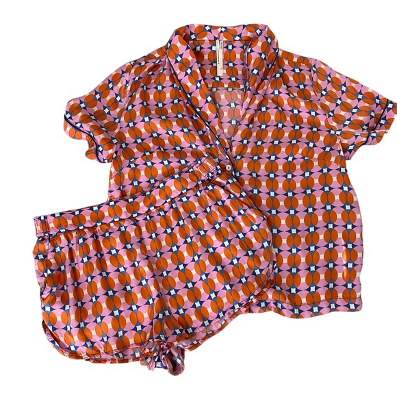 Anthropologie Orange and Pink Pajama Set - Picture 2 of 10
